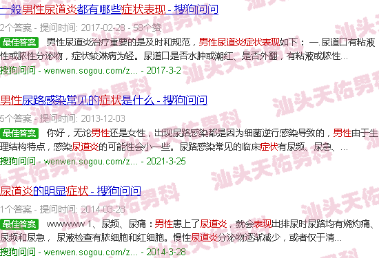 汕头男性尿道炎症状表现
