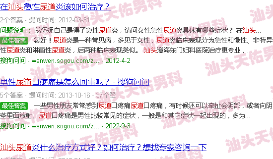汕头尿道炎症