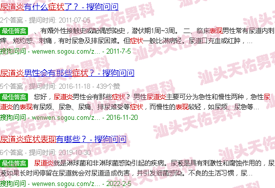 汕头尿道炎症状表现及用药
