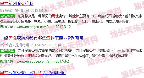 汕头男性炎症的症状