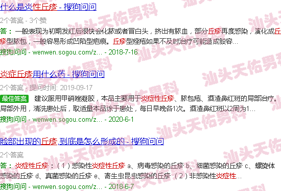 汕头炎症性丘疹