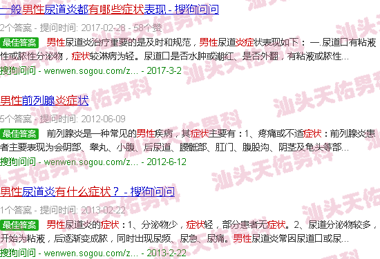 汕头男性炎症有哪些症状
