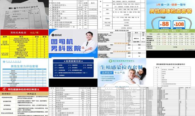 汕头男科检查项目*部费用