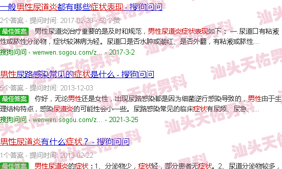 汕头男尿道炎症状表现