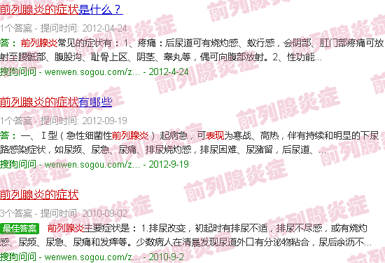 汕头前列腺炎的表现