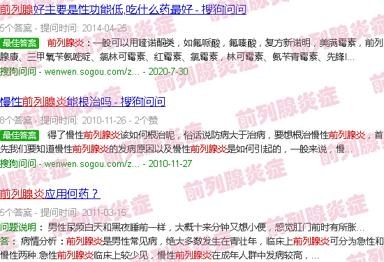 汕头前列腺炎十大西药
