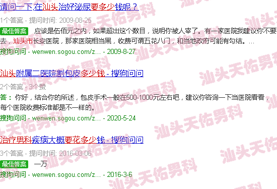 汕头男科治疗需要多少钱