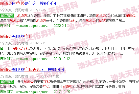 汕头后尿道炎症状表现