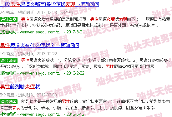 汕头男性炎症的表现