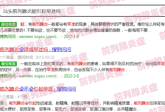 汕头前列腺炎能引起早泄吗