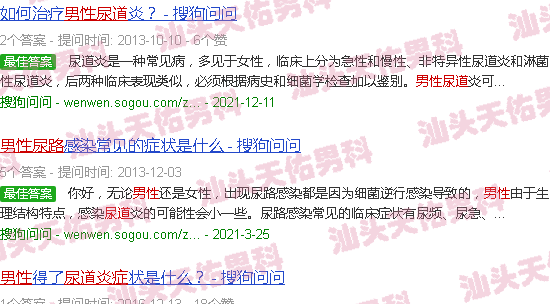 汕头男性尿道炎症